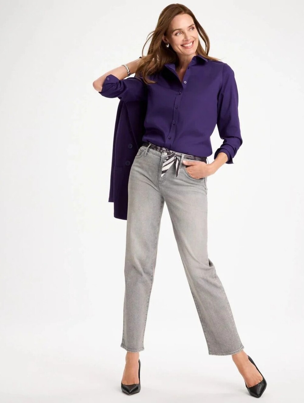 Chico's Women's Straight-Leg Gray Jeans